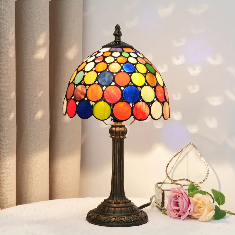 Luminária de Mesa Vitral Artesanal Zafer Decor