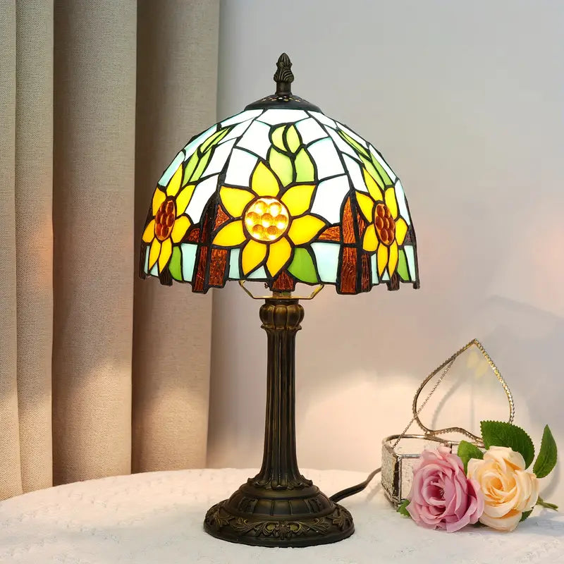 Luminária de Mesa Vitral Artesanal Zafer Decor