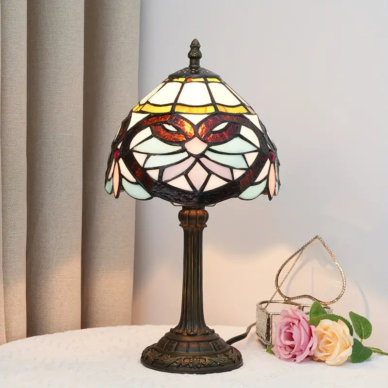 Luminária de Mesa Vitral Artesanal Zafer Decor