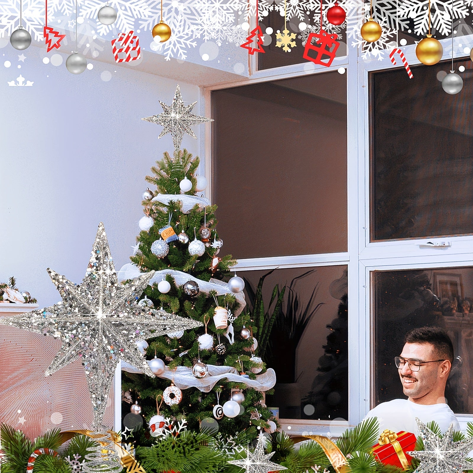 Estrela para Topo de Árvore de Natal - Zafer Decor