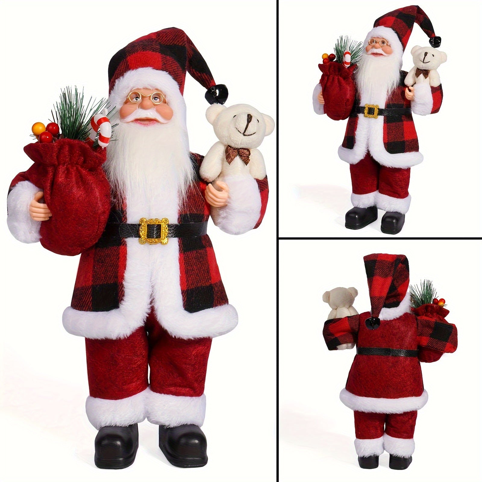 Estátua Clássica do Papai Noel 30 cm - Zafer Decor