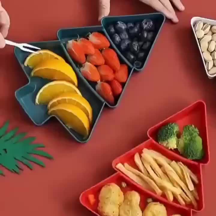 Kit 3 Bandejas Natalinas em Formato de Árvore - Zafer Decor