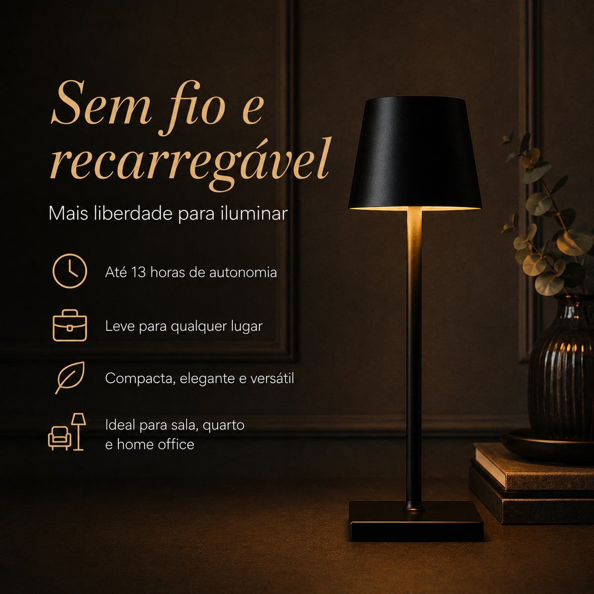 Luminária de Mesa Jade Zafer — KIT COM 2