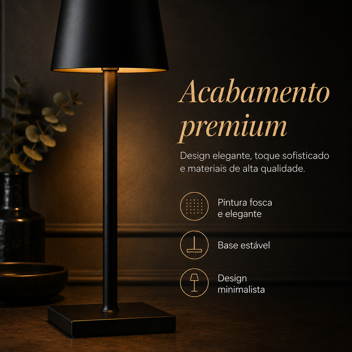 Luminária de Mesa Jade Zafer — KIT COM 2