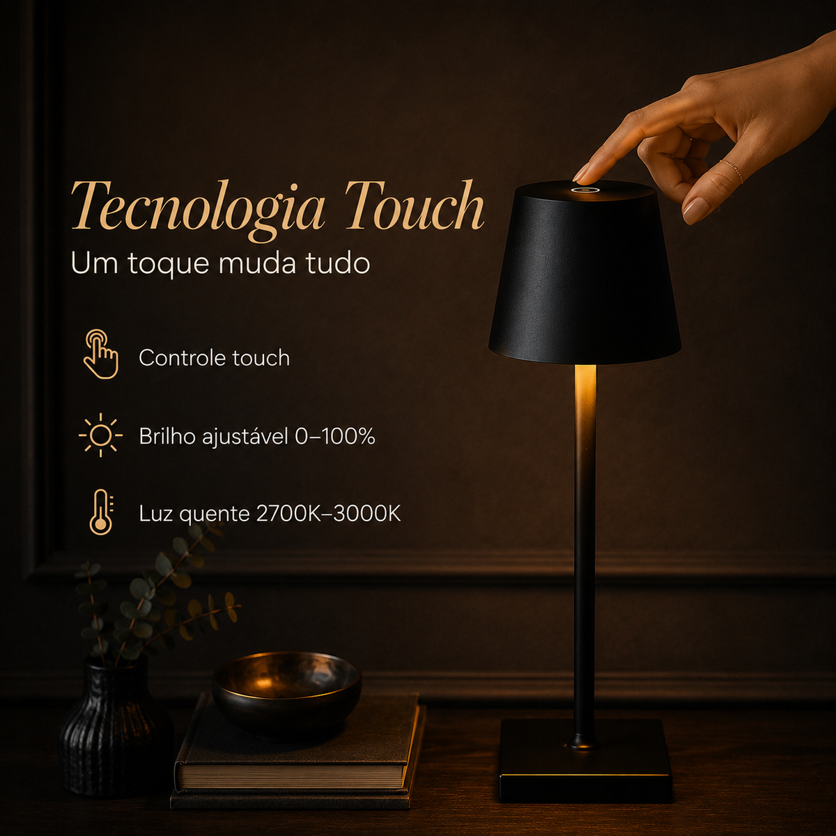 Luminária de Mesa Jade Zafer — KIT COM 2