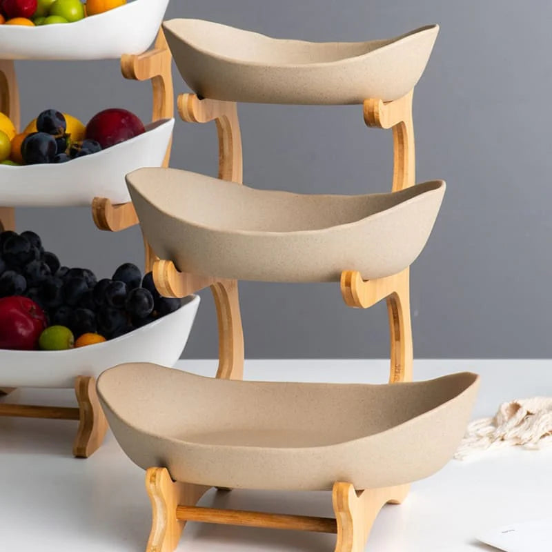 Fruteira de Mesa Cesta de Fruta Bambu Zafer