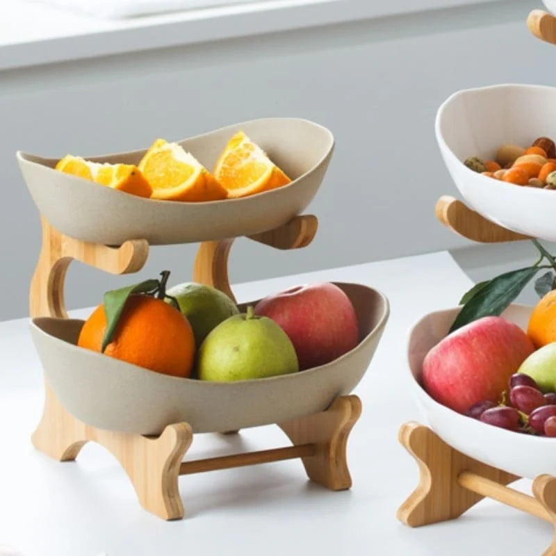 Fruteira de Mesa Cesta de Fruta Bambu Zafer