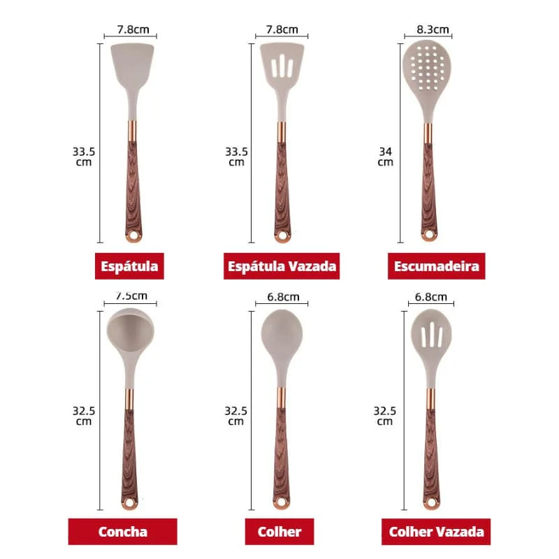Kit 10 Utensílios de Cozinha - Zafer Decor