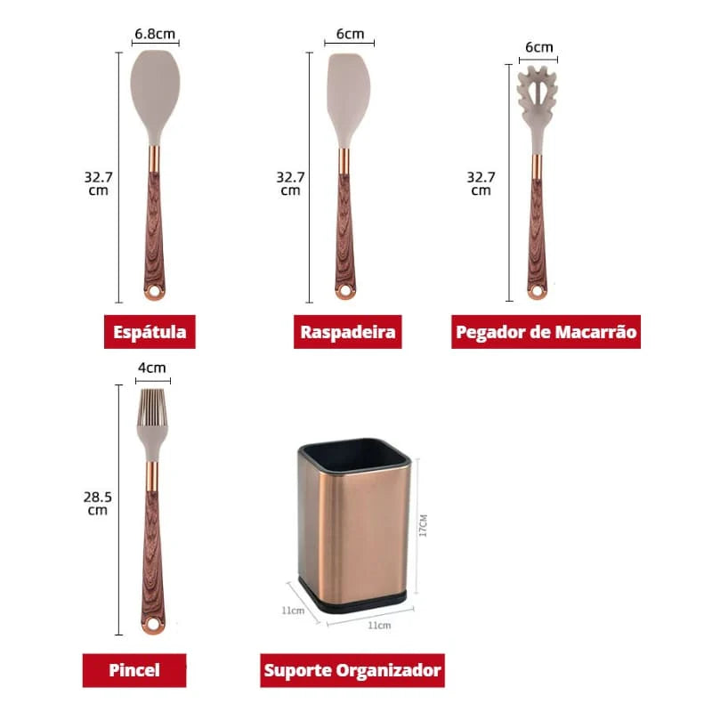 Kit 10 Utensílios de Cozinha - Zafer Decor