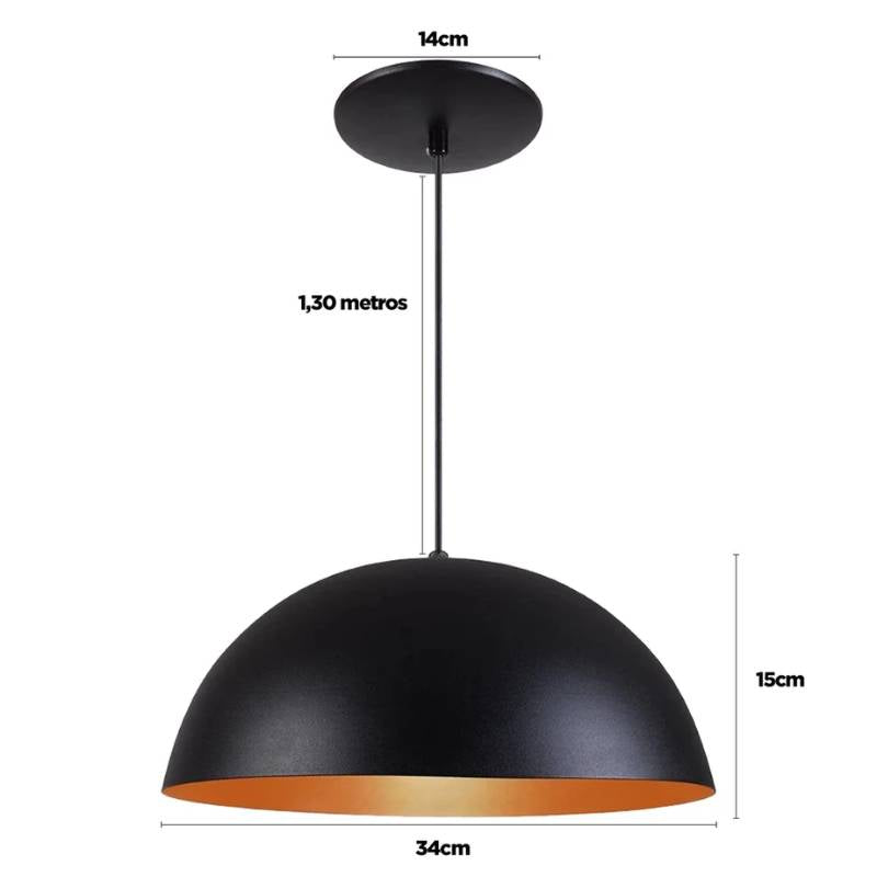 Lustre Pendente Preto
