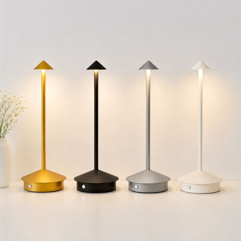 Luminária de Mesa Atena Dourada, Preta, Prata, Branca