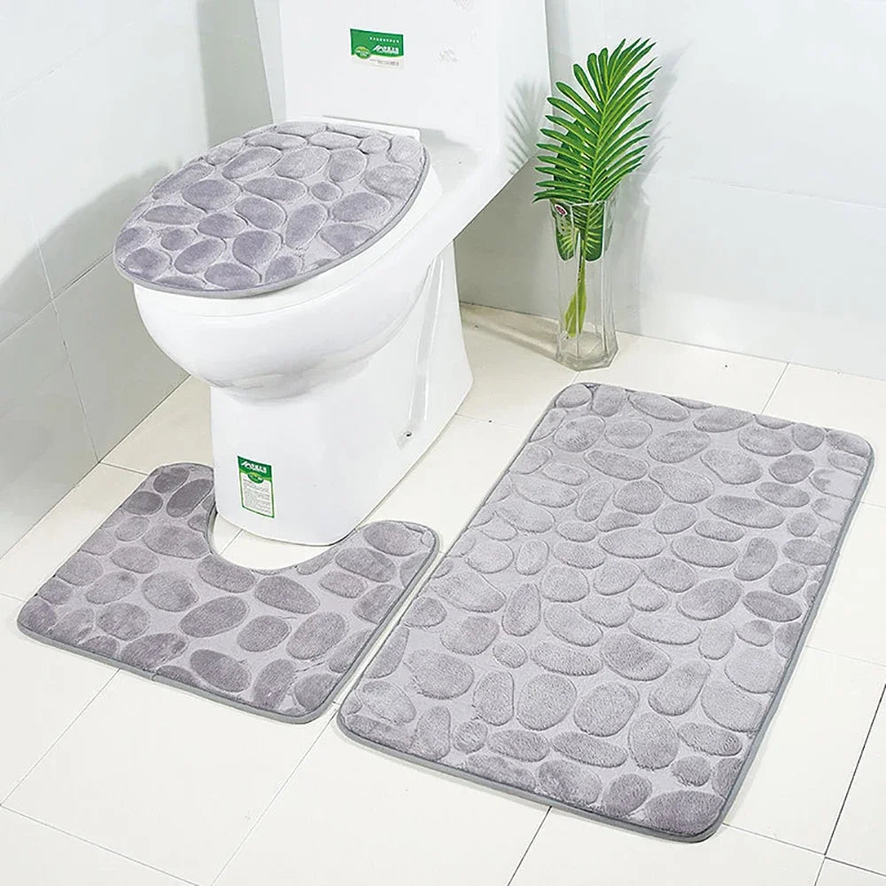 Kit Tapete para Banheiro com 3 Peças Zafer
