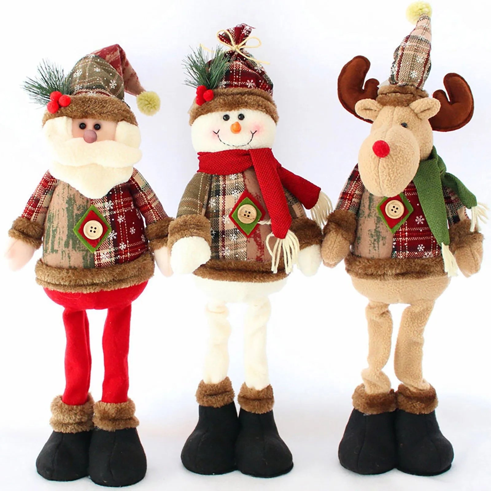 Conjunto de 3 Bonecos Decorativos de Natal – Zafer Decor