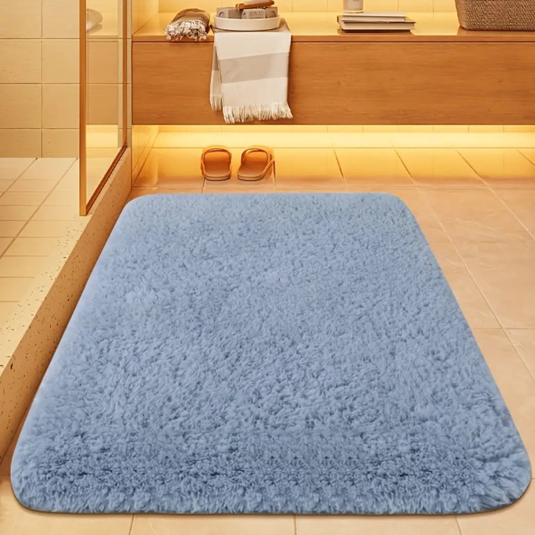 tapete antiderrapante azul para banheiro modelo essenza zafer decor