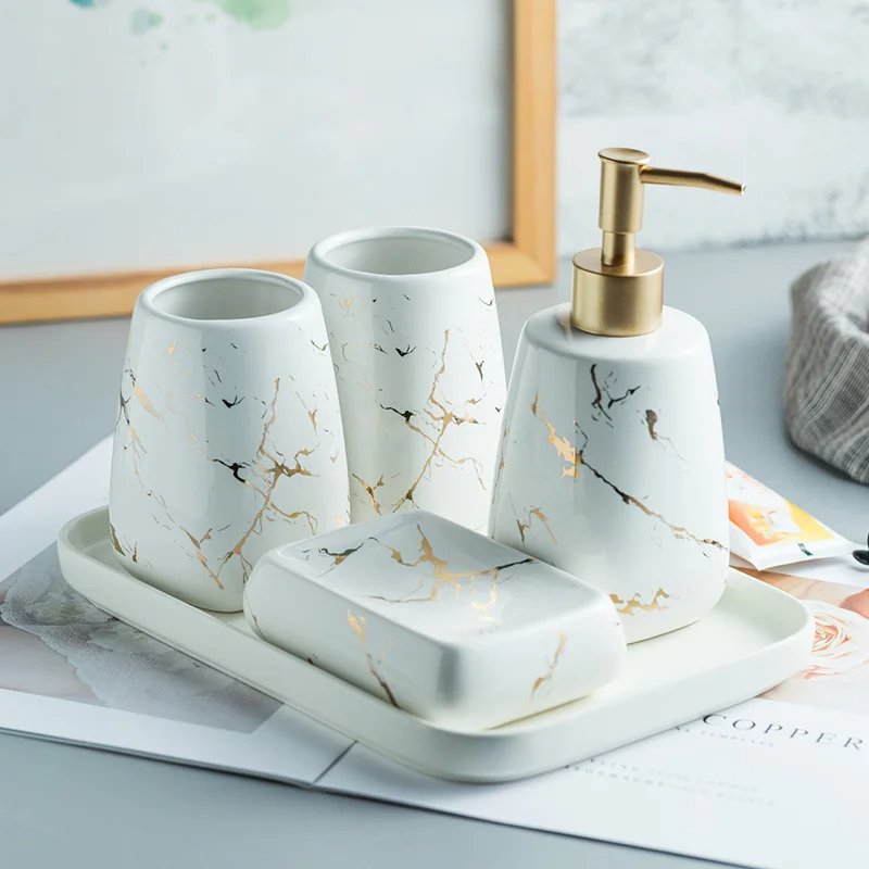 kit 4 porcelanas para banheiro - Zafer Decor