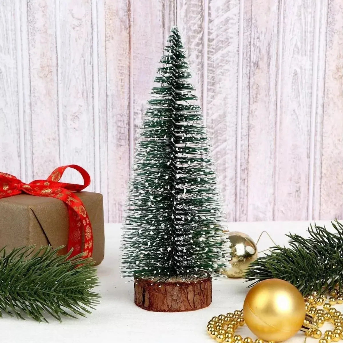 Kit com 25 Mini Pinheiros Nevados de Natal – Zafer Decor