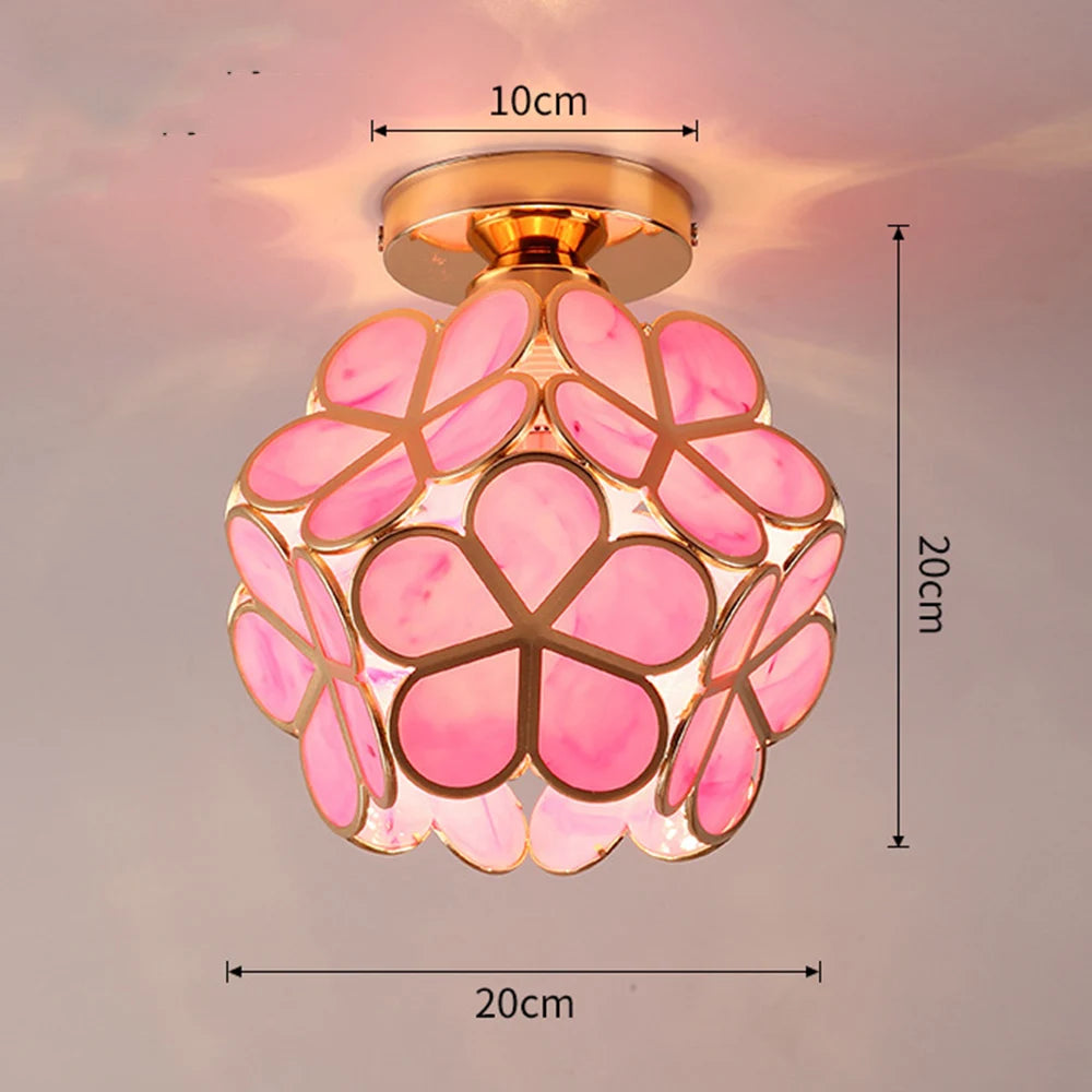 tamanho da luminária de teto pétalas de rosa