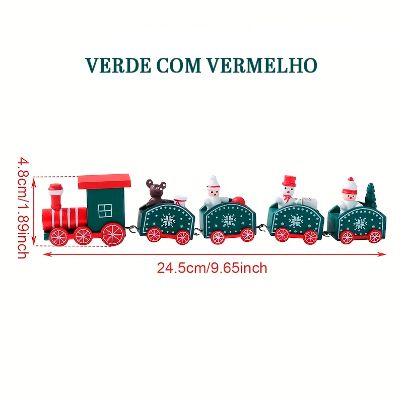 Trem de Madeira Natal Decorativo - Zafer Decor