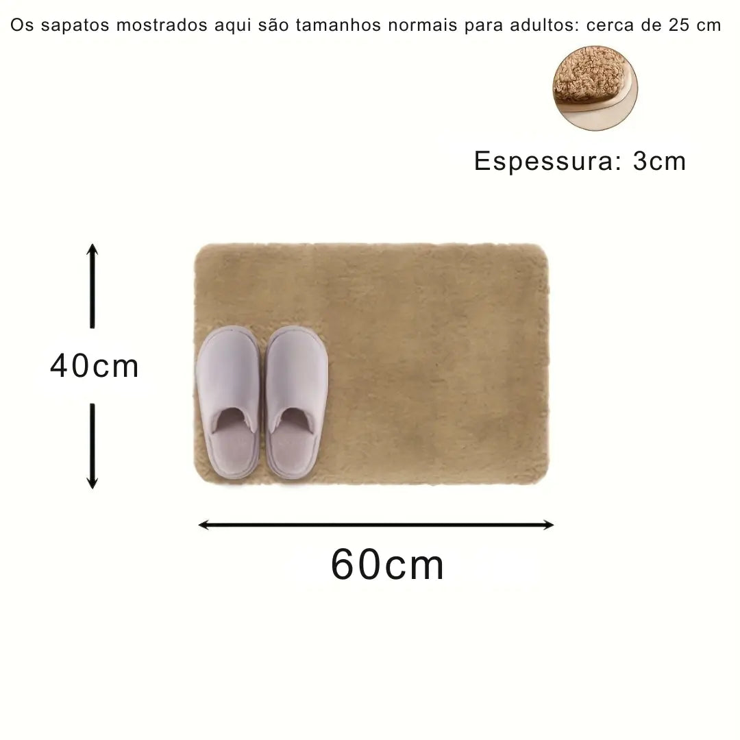 Tapete antiderrapante para banheiro cor caqui - Zafer Decor