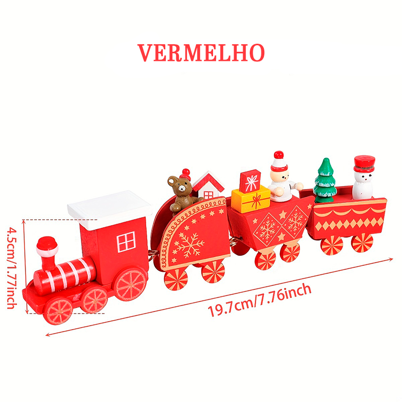 Trem de Madeira Natal Decorativo - Zafer Decor
