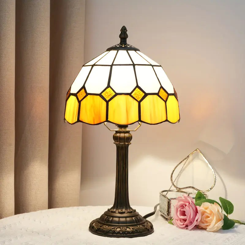 Luminária de Mesa Vitral Artesanal Zafer Decor