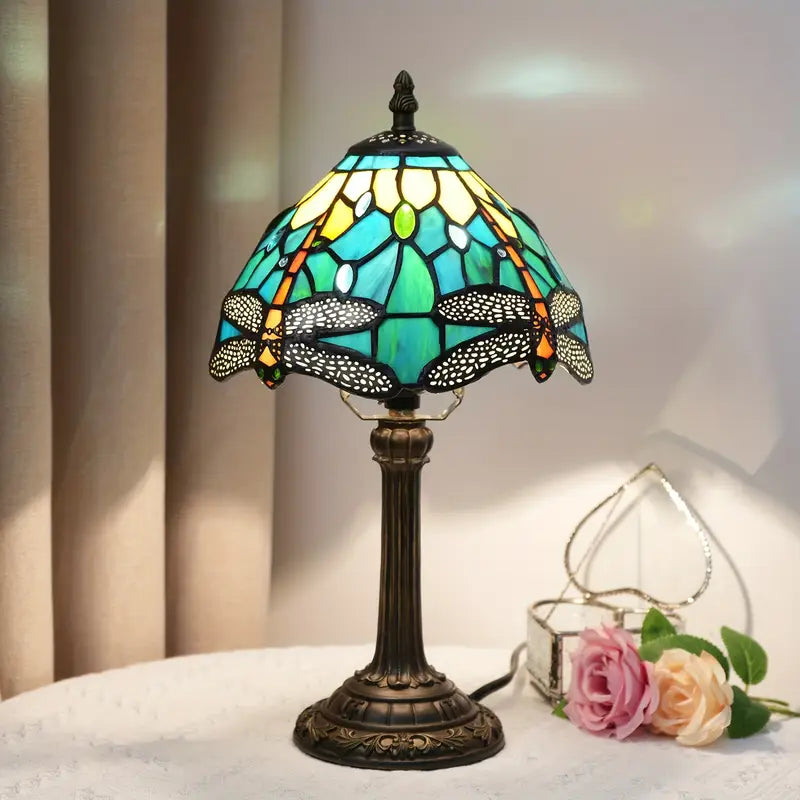 Luminária de Mesa Vitral Artesanal Zafer Decor