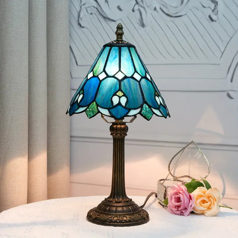 Luminária de Mesa Vitral Artesanal Zafer Decor