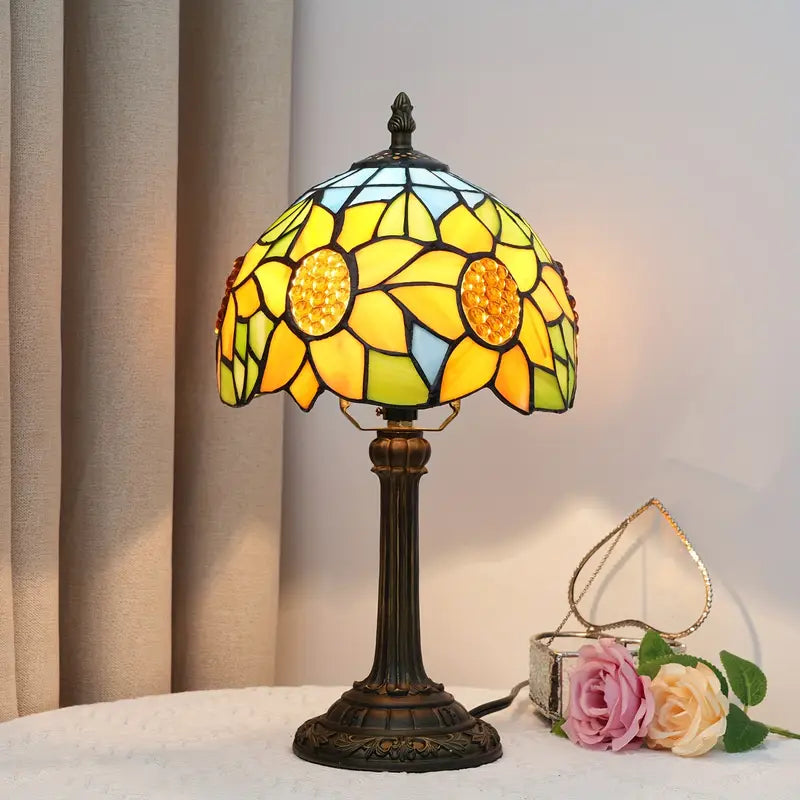 Luminária de Mesa Vitral Artesanal Zafer Decor