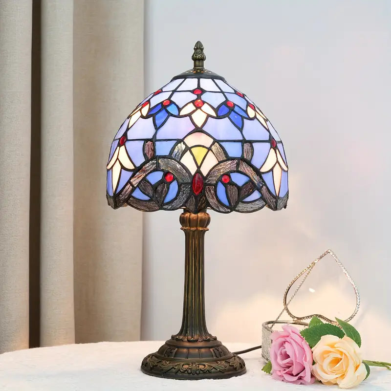 Luminária de Mesa Vitral Artesanal Zafer Decor