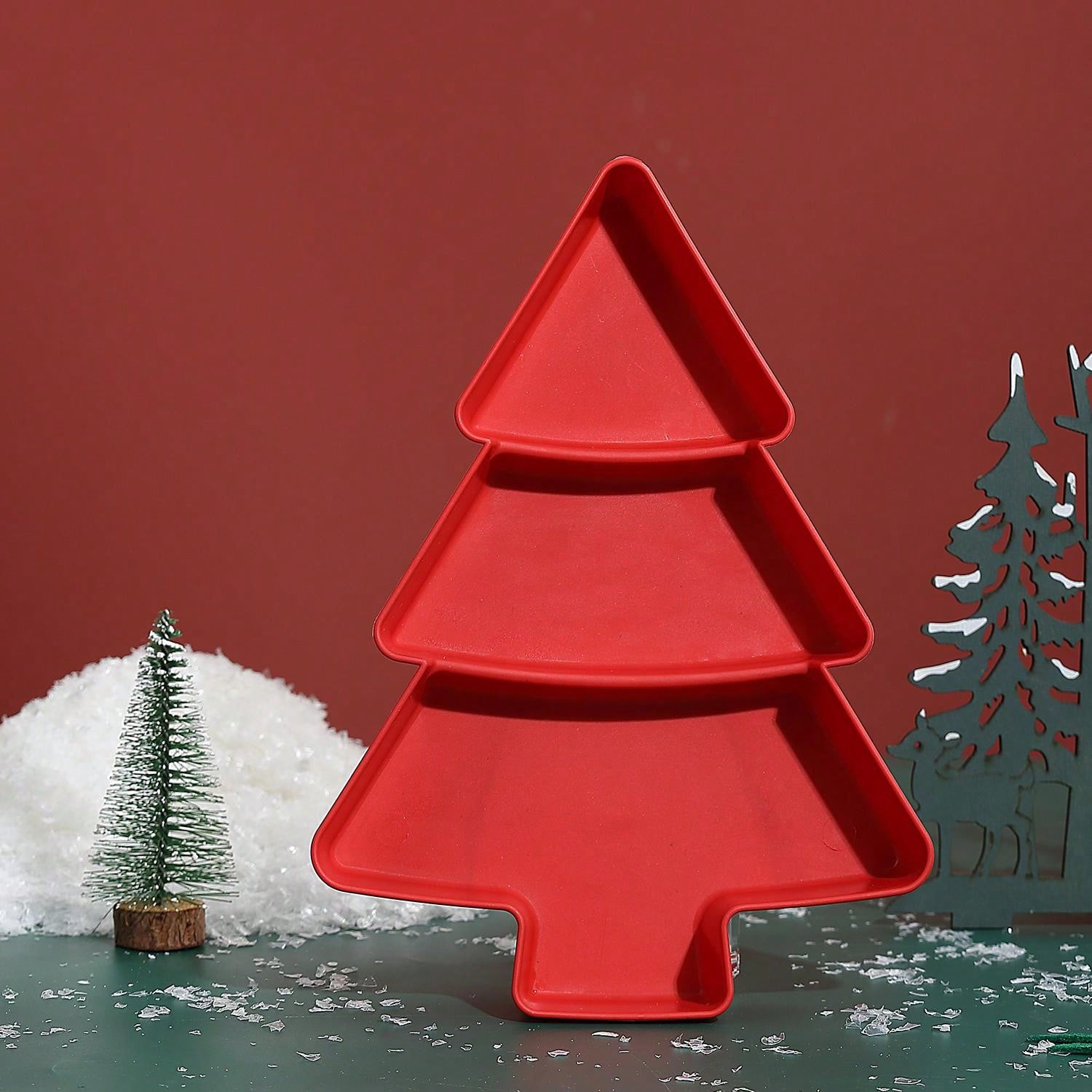 Kit 3 Bandejas Natalinas em Formato de Árvore - Zafer Decor