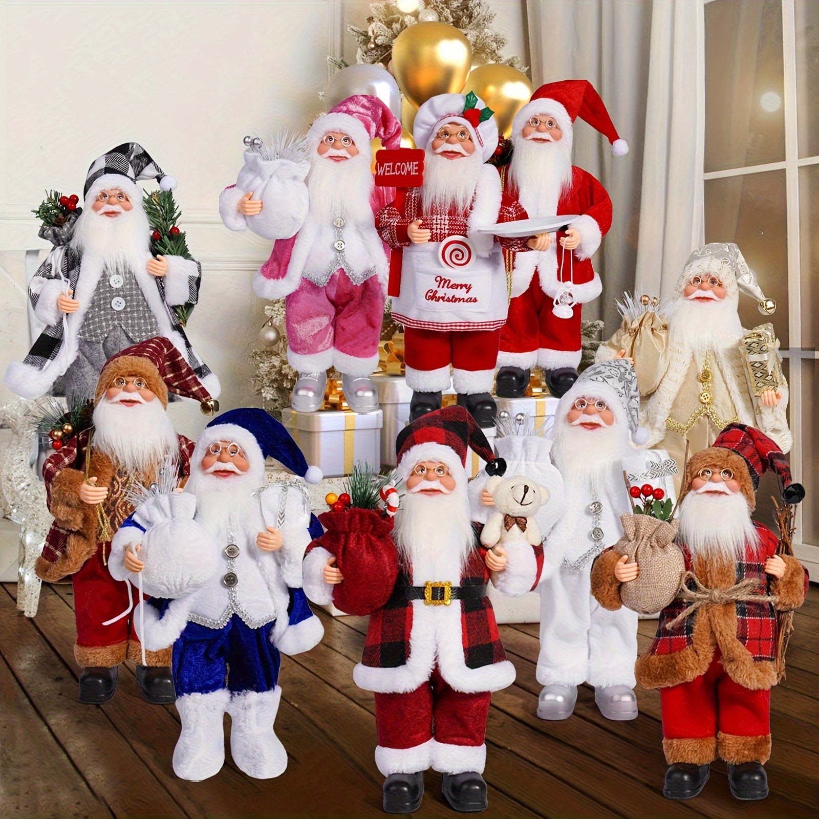 Estátua Clássica do Papai Noel 30 cm - Zafer Decor