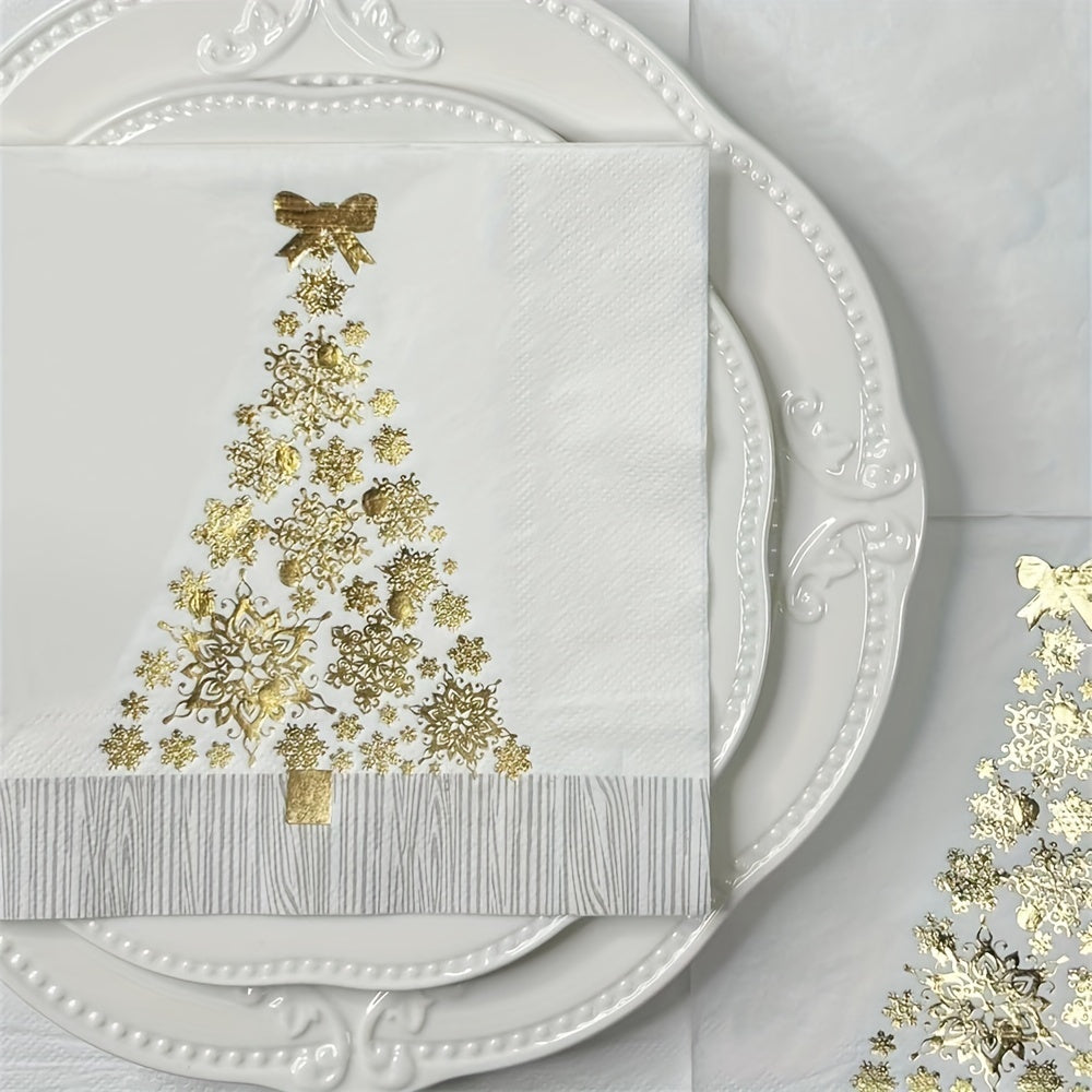 Guardanapos Natalinos Dourados - Zafer Decor