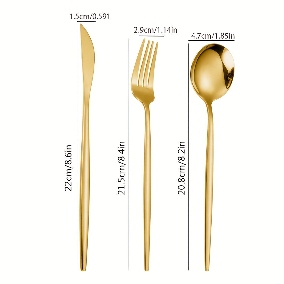 Jogo de Talheres 12 Peças Dourado - Zafer Decor