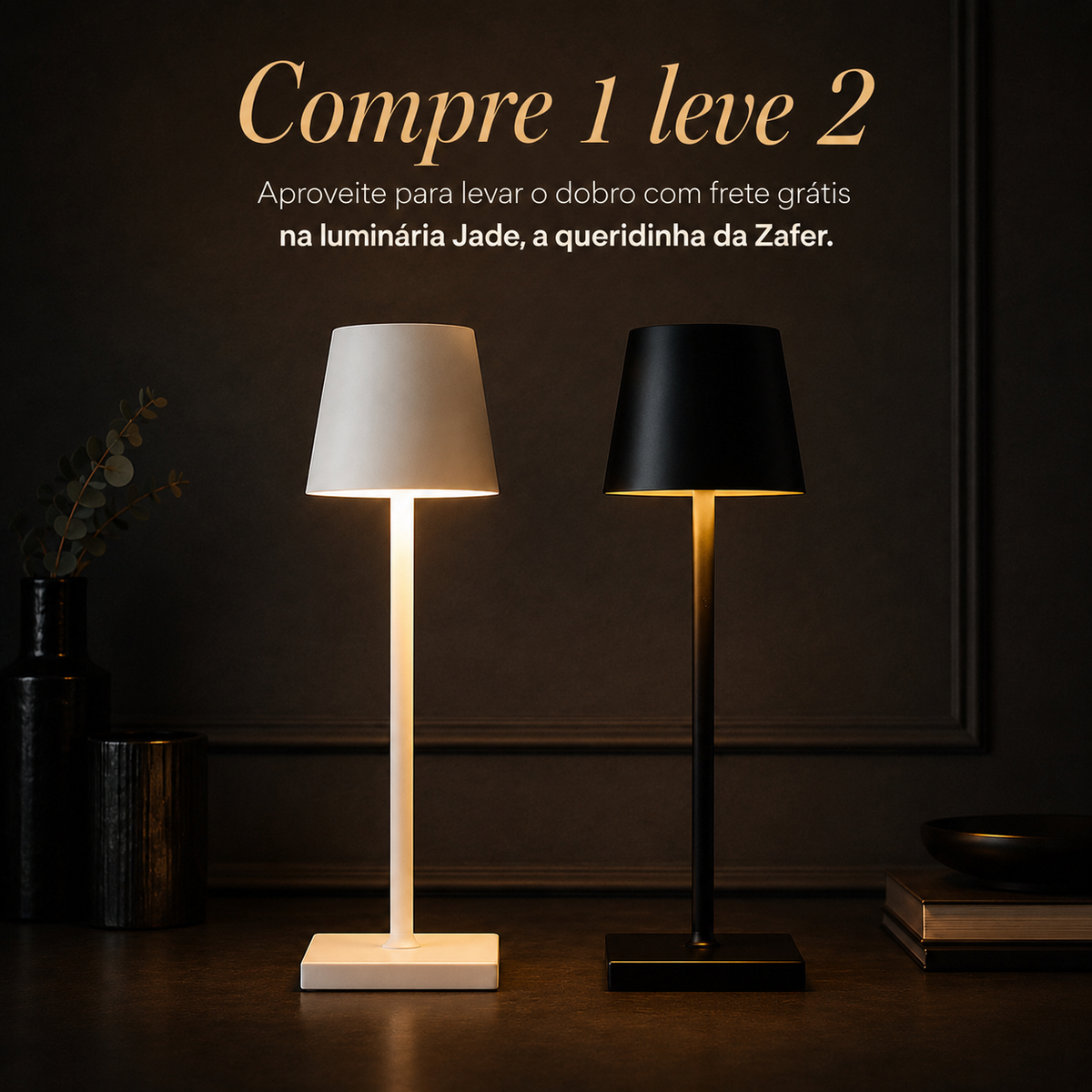 Luminária de Mesa Jade Zafer — KIT COM 2