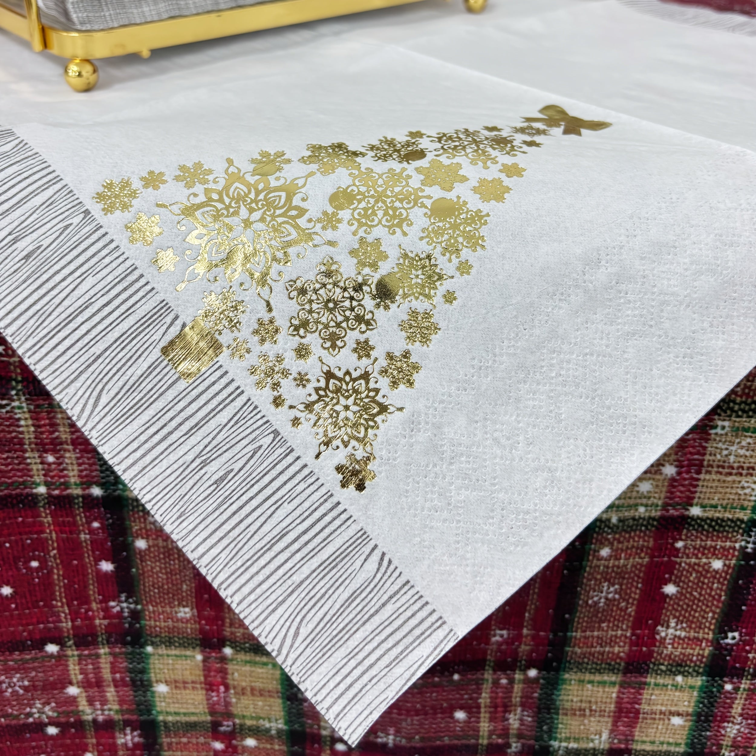 Guardanapos Natalinos Dourados - Zafer Decor