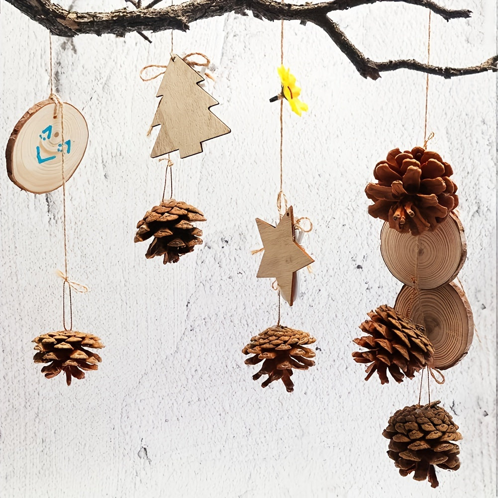 Conjunto Decorativo de Pinhas Natalinas – 50 Peças - Zafer Decor