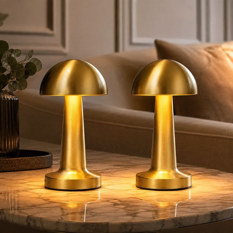 Abajur de Mesa Ória Dourado Duo
