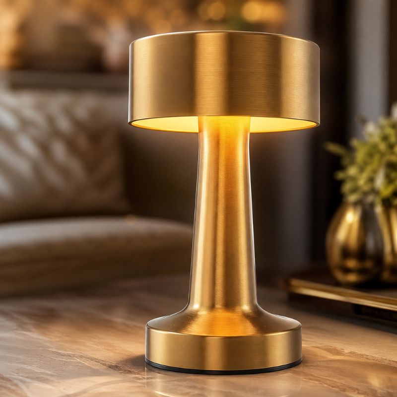 Abajur de Mesa Ória Dourado LED