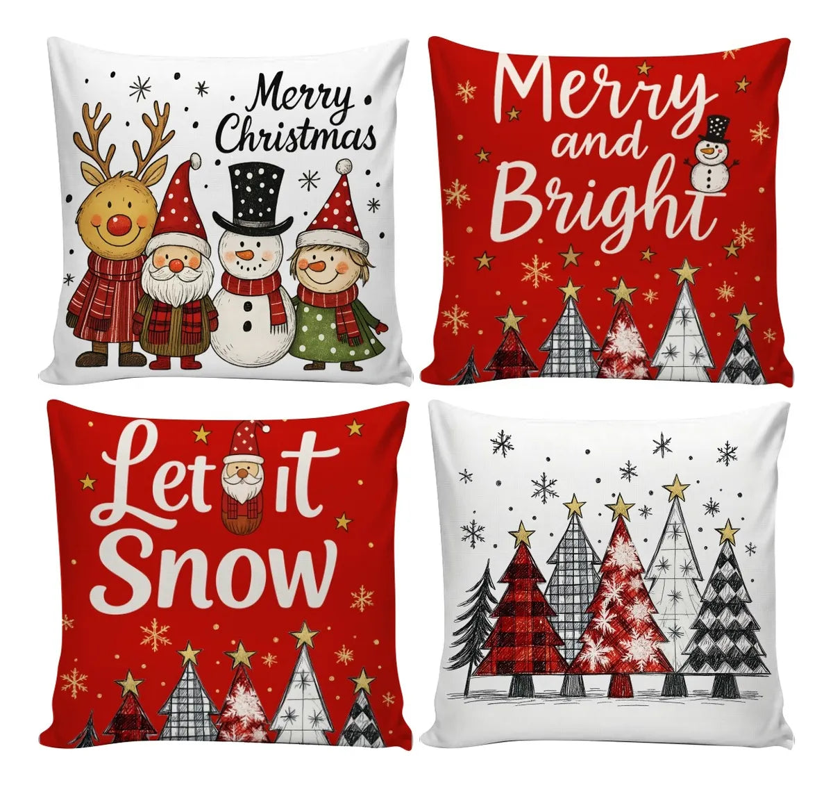 Kit 4 Capas de Almofada de Natalinas - Zafer Decor