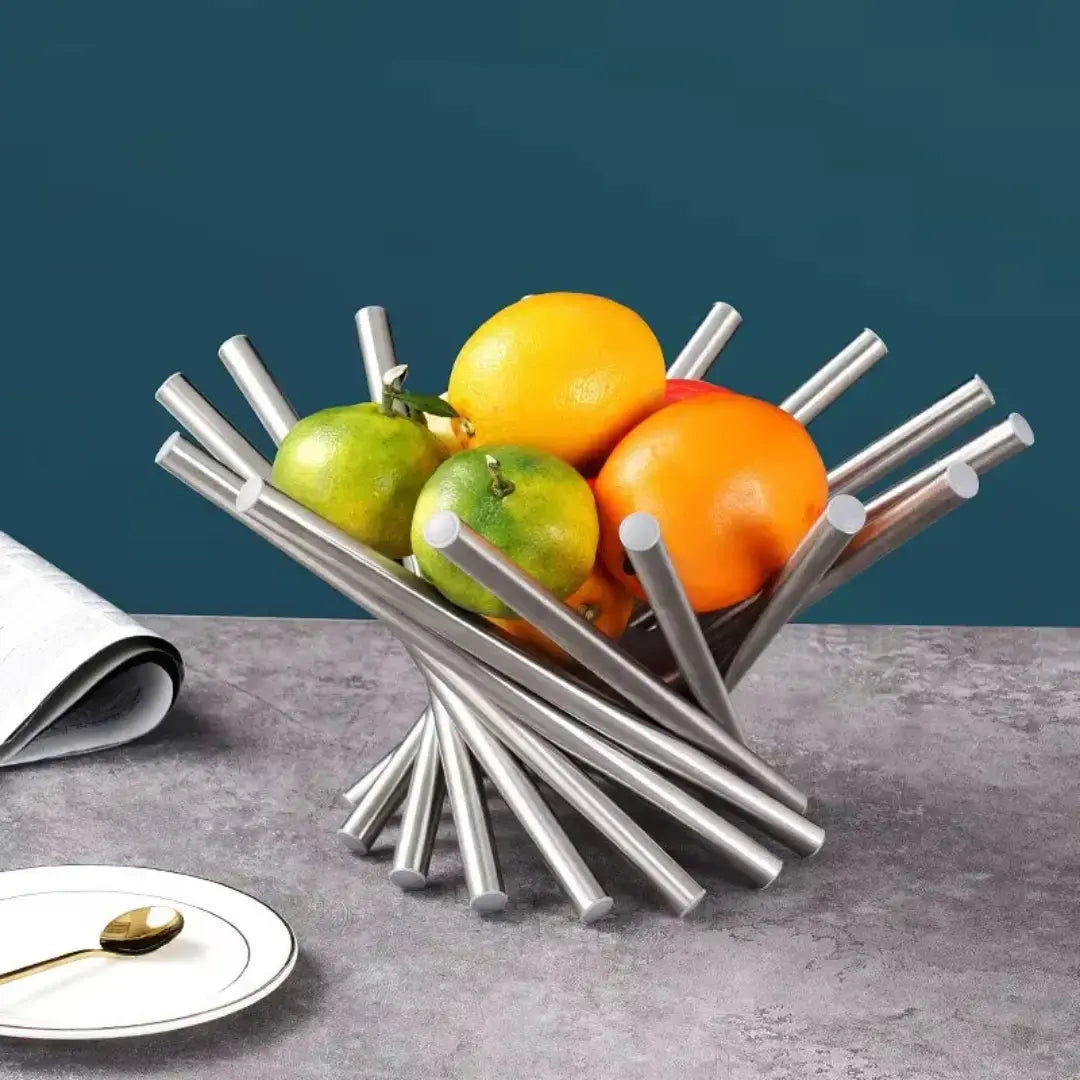Fruteira de mesa em aço inox zafer decor