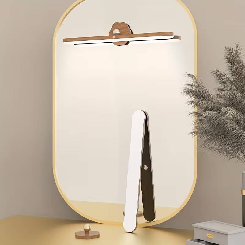 Luminária LED de Madeira Recarregável com Base Magnética