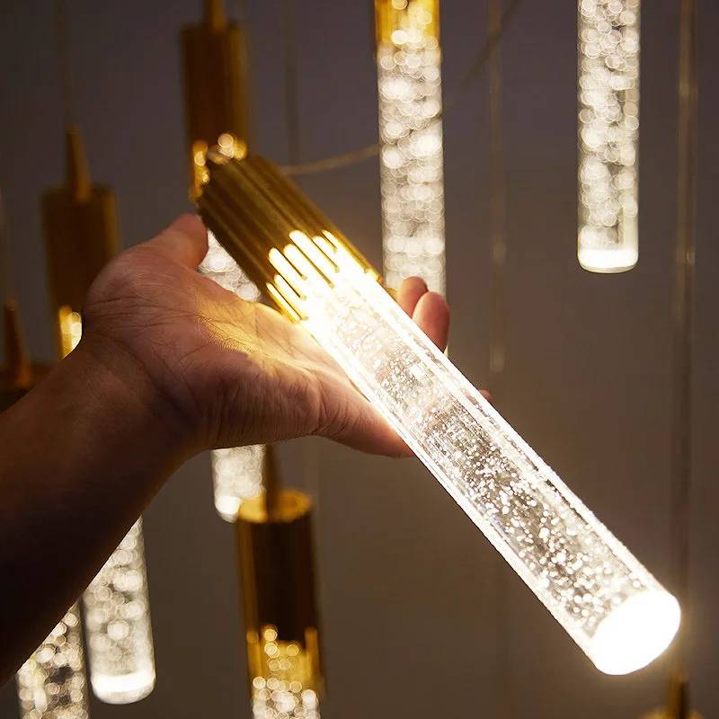 Luminária Pendente Cristal Bastão Premium – Zafer Decor