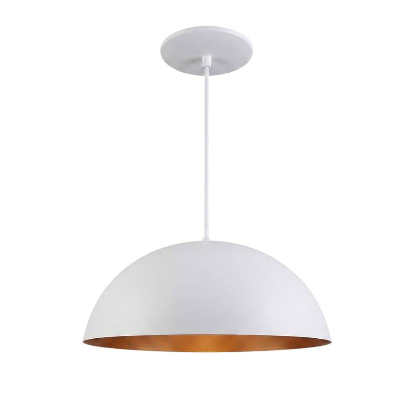 Luminária Pendente Meia Lua Alumínio Black and White – Zafer Decor Branco