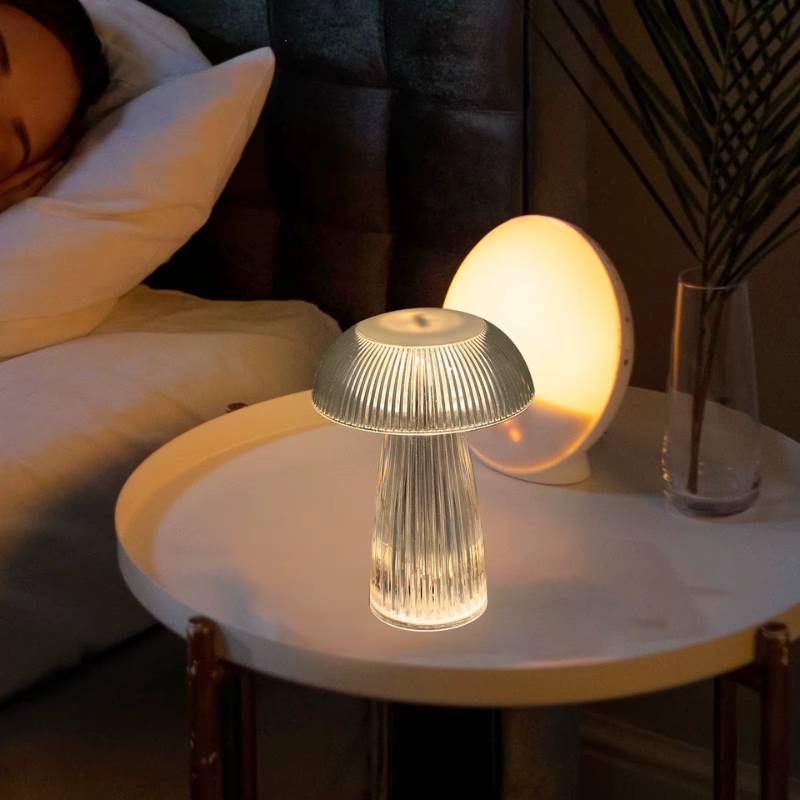 Luminária de Mesa Cogumelo LED Cristal – Zafer Decor