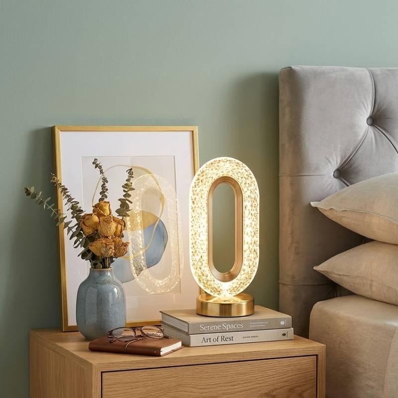 Luminária de Mesa LED Touch Cristal – Zafer Decor