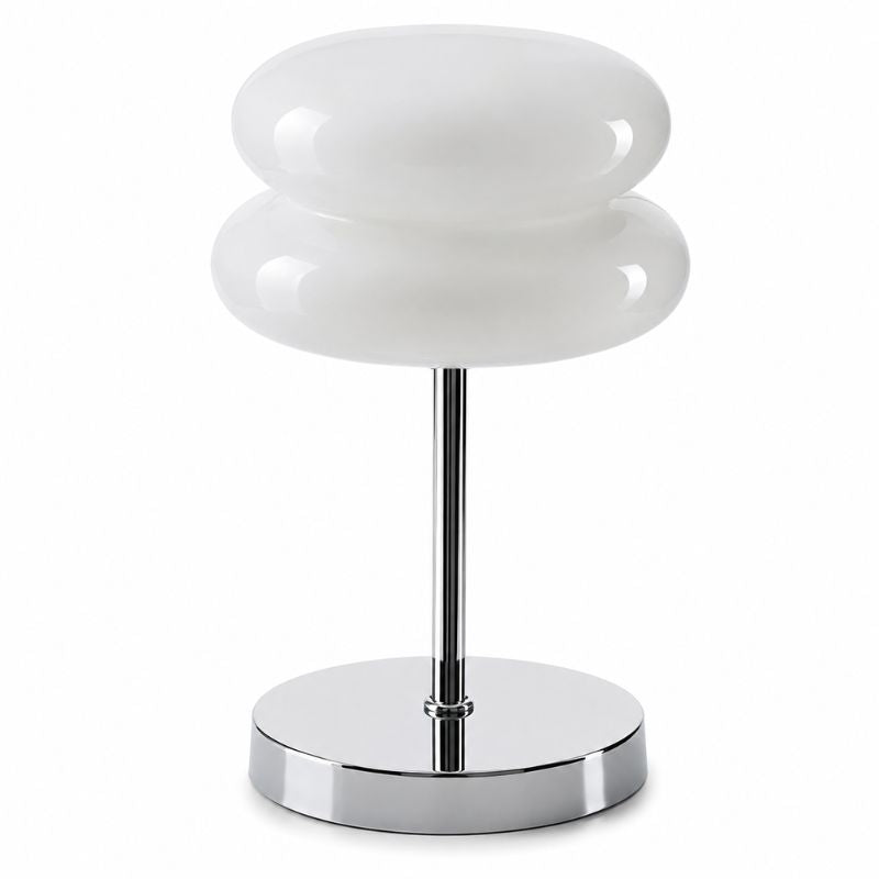 Luminária de Mesa Prata Moderna com Luz LED