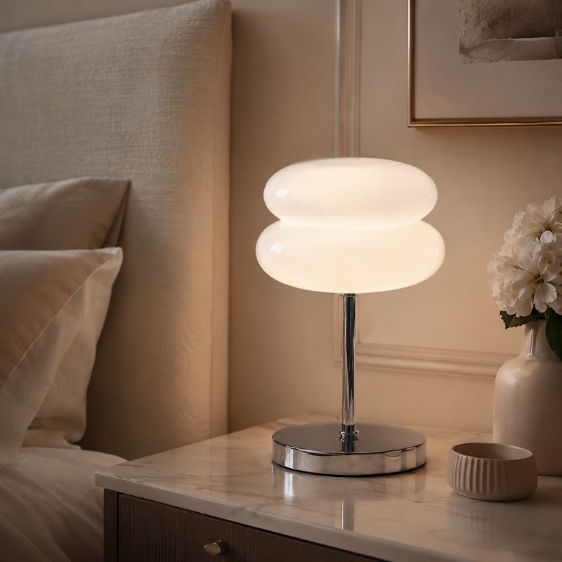 Luminária de Mesa Prata Moderna