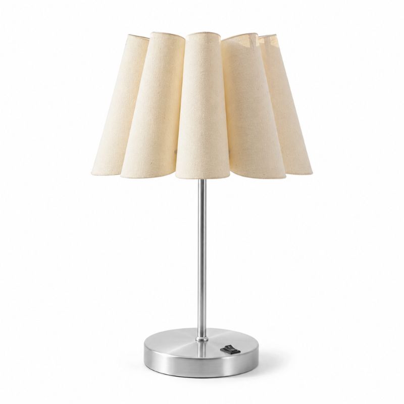 Luminária de Mesa com Cúpula Plissada