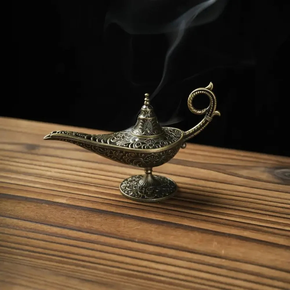 Queimador de incenso estilo lâmpada mágica aladdin 