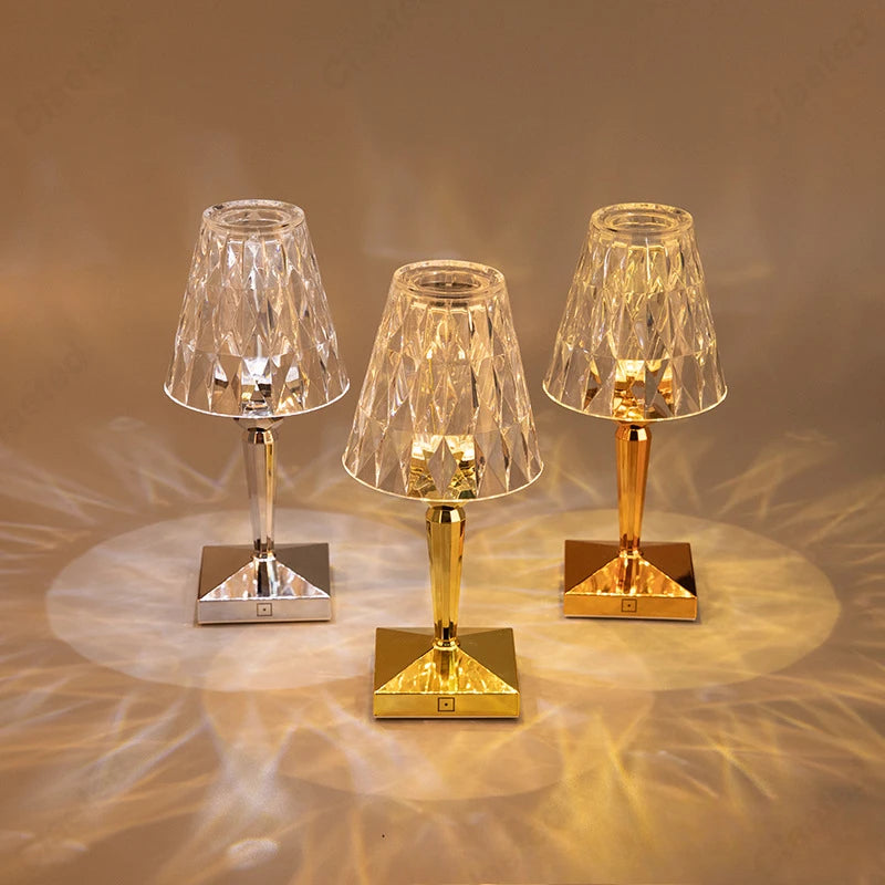 Luminária de Mesa LED Cristal Diamante - Zafer Decor